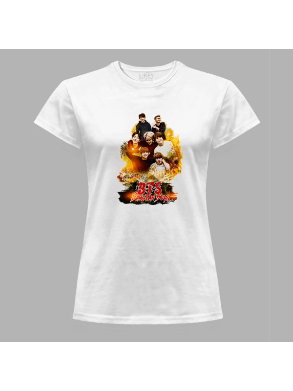 Футболка жіноча з музичним принтом "BTS - BangTan Boys" (0444)