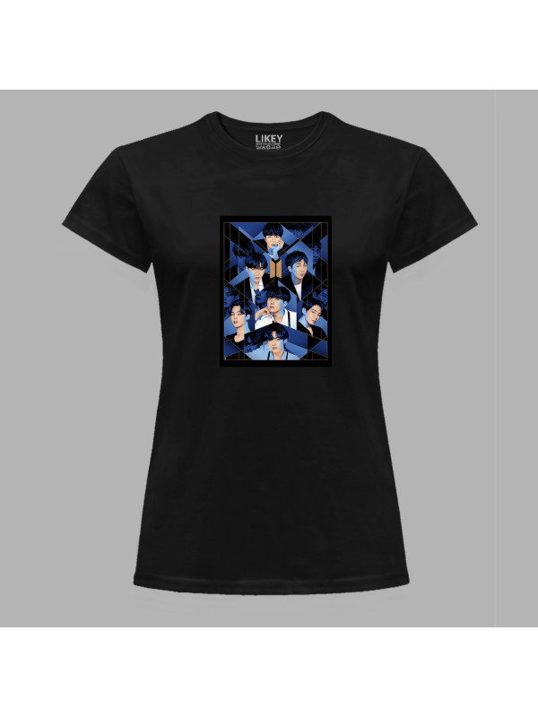 Футболка жіноча з музичним принтом "Мрійливі BTS" (0445)