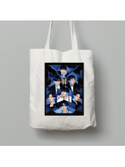 Екосумка шопер з бавовни 38х40см з музичним принтом "Мрійливі BTS" (0445)