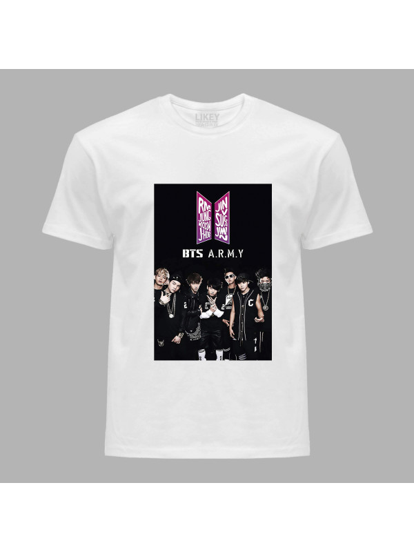 Футболка чоловіча з музичним принтом "BTS A.R.M.Y" (0446)