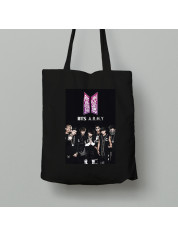 Екосумка шопер з бавовни 38х40см з музичним принтом "BTS A.R.M.Y" (0446)
