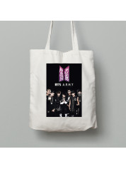Екосумка шопер з бавовни 38х40см з музичним принтом "BTS A.R.M.Y" (0446)