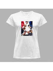 Футболка женская с музыкальным принтом "BTS следят за тобой" (0447)