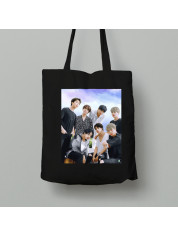 Екосумка шопер з бавовни 38х40см з музичним принтом "Класні BTS» (0449)