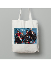 Екосумка шопер з бавовни 38х40см з музичним принтом "BTS Фотосет" (0450)