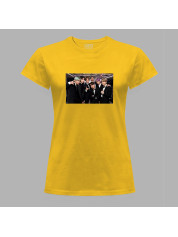 Футболка женская с музыкальным принтом "BTS официально" (0452)