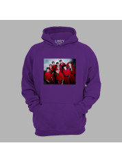 Худі з музичним принтом "BTS в червоному" (0453)