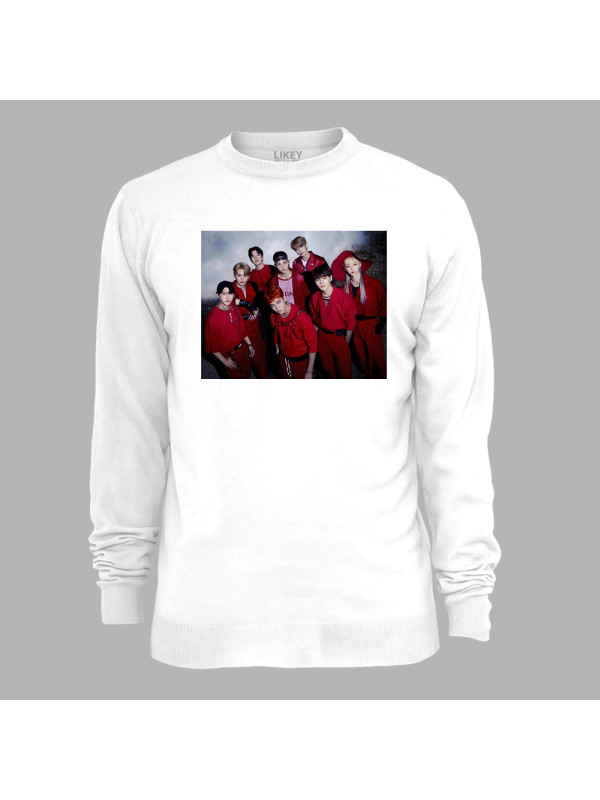 Світшот з музичним принтом "BTS в червоному" (0453)