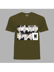 Футболка чоловіча з музичним принтом "BTS faces" (0454)