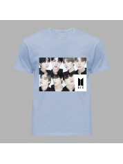 Футболка чоловіча з музичним принтом "BTS faces" (0454)