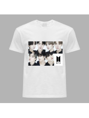 Футболка чоловіча з музичним принтом "BTS faces" (0454)