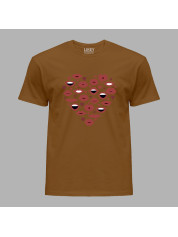 Футболка на день закоханих з романтичним принтом "Серце, губи, поцілунки" (1244)