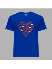 Футболка на день закоханих з романтичним принтом "Серце, губи, поцілунки" (1244)