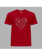 Футболка на день закоханих з романтичним принтом "Серце, губи, поцілунки" (1244)