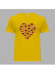 Футболка на день закоханих з романтичним принтом "Серце, губи, поцілунки" (1244)