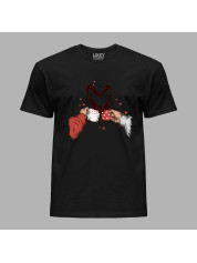 Футболка на день закоханих з романтичним принтом "Вип'ємо за кохання" (1245)