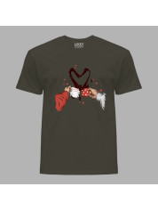 Футболка на день закоханих з романтичним принтом "Вип'ємо за кохання" (1245)