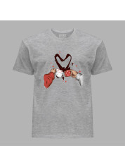 Футболка на день закоханих з романтичним принтом "Вип'ємо за кохання" (1245)