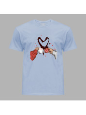 Футболка на день закоханих з романтичним принтом "Вип'ємо за кохання" (1245)