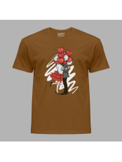 Футболка на день закоханих з романтичним принтом "Скромний поцілунок за кульками" (1246)