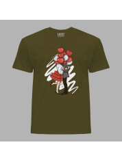 Футболка на день закоханих з романтичним принтом "Скромний поцілунок за кульками" (1246)