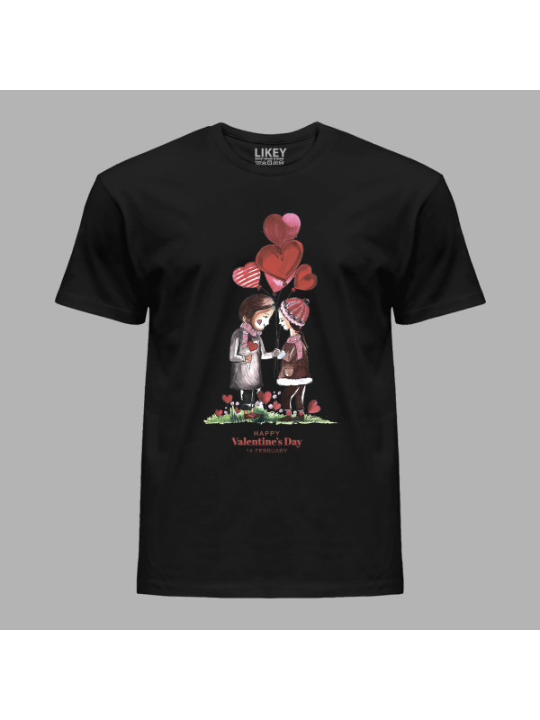 Футболка на день закоханих з романтичним принтом "Побачення та валентинка" (1247)