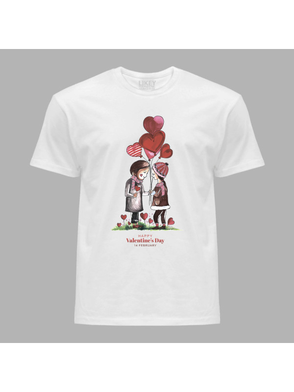Футболка на день закоханих з романтичним принтом "Побачення та валентинка" (1247)