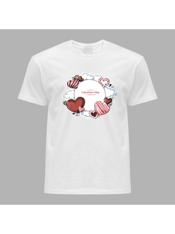 Футболка чоловіча з романтичним принтом "Щасливого Св. Валентина (14 лютого)" (1248)