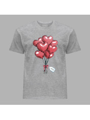 Футболка на день закоханих з романтичним принтом "Повітряні кульки з валентинкою - я тебе кохаю" (1249)