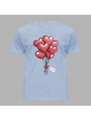 Футболка на день закоханих з романтичним принтом "Повітряні кульки з валентинкою - я тебе кохаю" (1249)
