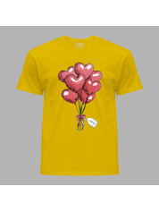 Футболка на день закоханих з романтичним принтом "Повітряні кульки з валентинкою - я тебе кохаю" (1249)