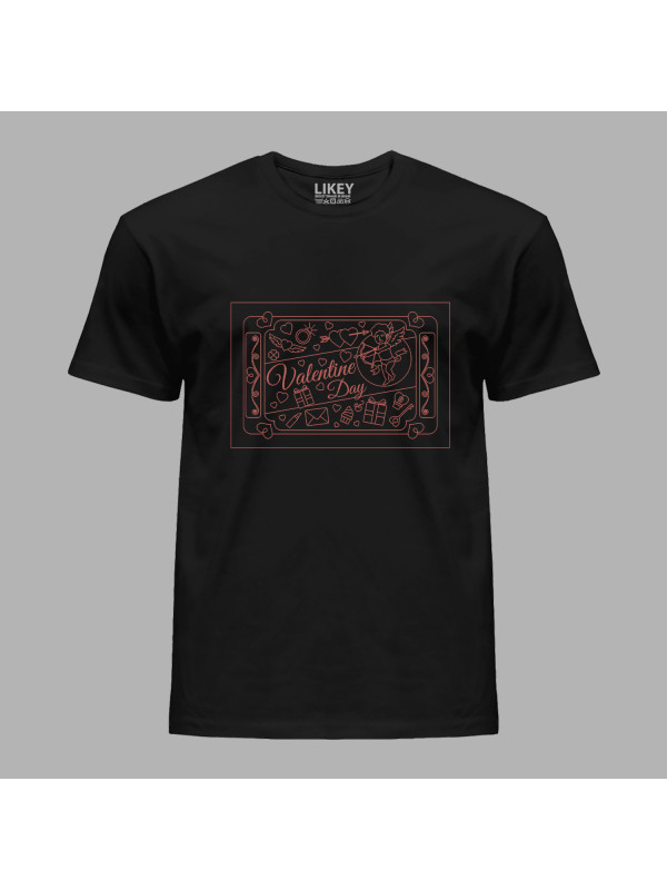 Футболка чоловіча з романтичним принтом "Valentine Day (День Валентина)" (24011250)