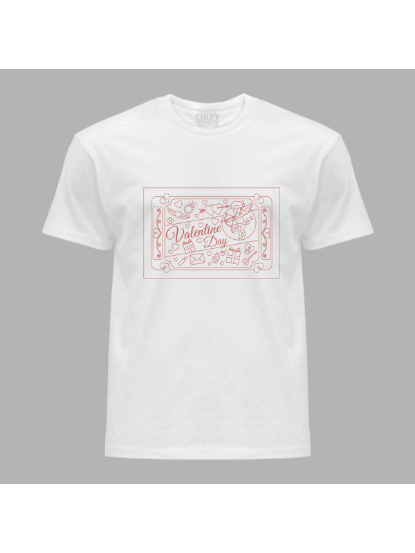 Футболка чоловіча з романтичним принтом "Valentine Day (День Валентина)" (24011250)