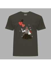 Футболка на день закоханих з романтичним принтом "Дівчина з валентинкою" (1251)