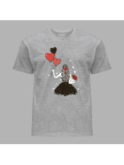 Футболка на день закоханих з романтичним принтом "Дівчина з валентинкою" (1251)