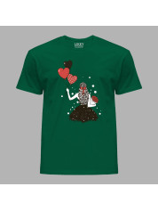 Футболка на день закоханих з романтичним принтом "Дівчина з валентинкою" (1251)