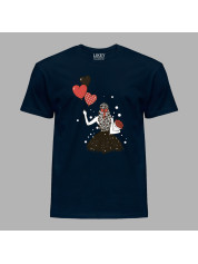 Футболка на день закоханих з романтичним принтом "Дівчина з валентинкою" (1251)