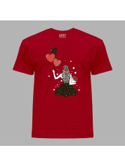 Футболка на день закоханих з романтичним принтом "Дівчина з валентинкою" (1251)