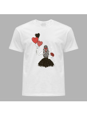 Футболка на день закоханих з романтичним принтом "Дівчина з валентинкою" (1251)