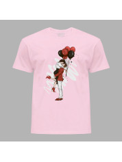 Футболка на день закоханих з романтичним принтом "Обійми та поцілунки" (1252)