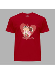 Футболка на день закоханих з романтичним принтом "З днем Св. Валентина - цьом" (1253)