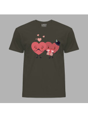 Футболка на день закоханих з романтичним принтом "Закохані серця" (1255)