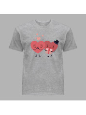 Футболка на день закоханих з романтичним принтом "Закохані серця" (1255)