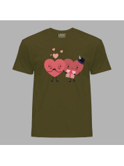 Футболка на день закоханих з романтичним принтом "Закохані серця" (1255)