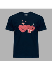 Футболка на день закоханих з романтичним принтом "Закохані серця" (1255)