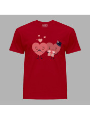Футболка на день закоханих з романтичним принтом "Закохані серця" (1255)