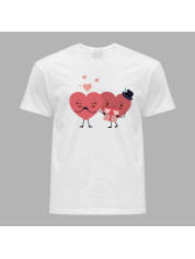 Футболка на день закоханих з романтичним принтом "Закохані серця" (1255)