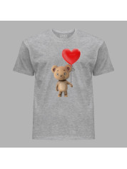 Футболка на день закоханих з романтичним принтом "Ведмежа і кулька-серце" (1257)