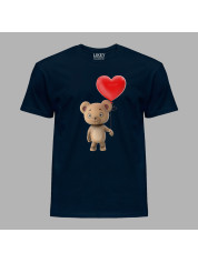 Футболка на день закоханих з романтичним принтом "Ведмежа і кулька-серце" (1257)