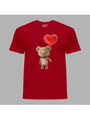 Футболка на день закоханих з романтичним принтом "Ведмежа і кулька-серце" (1257)
